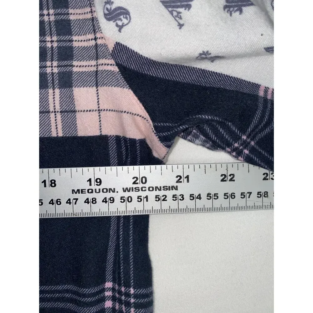Victoria's Secret Pajama Top Womens Medium Multicolor Plaid Long Sleeve